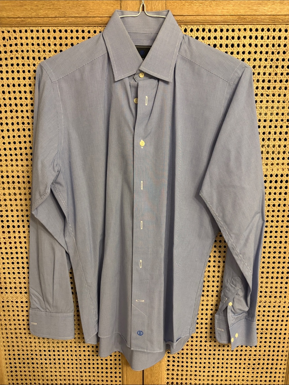 David Donahue Light Blue Dress Shirt - Point Collar